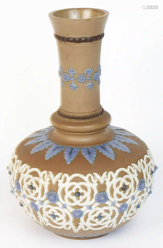 CHINESE DOULTON SILICON LAMBETH VASE 1884