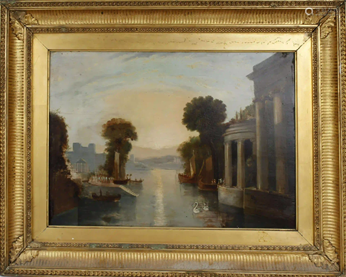 CLAUDE LORRAINE PORT OF CARTHAGE OIL PAINTING