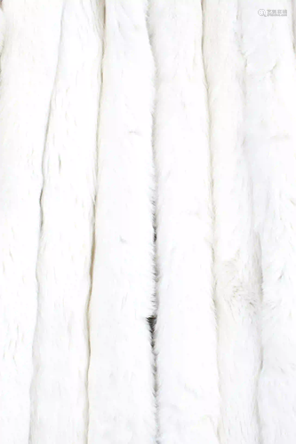 BALENCIAGA SILVER FOX FUR COAT AND COSSACK HAT