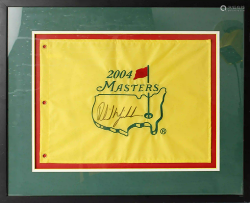 PHIL MICKELSON 2004 MASTERS AUTOGRAPHED FLAG