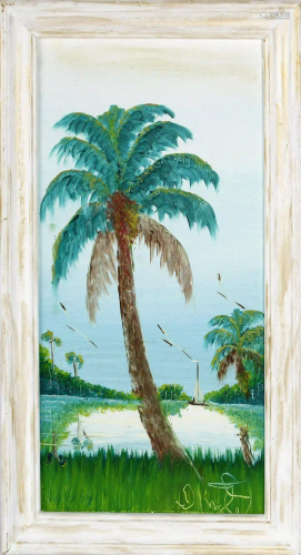 ISAAC KNIGHT FLORIDA HIGHWAYMEN PALM TREE SCENE