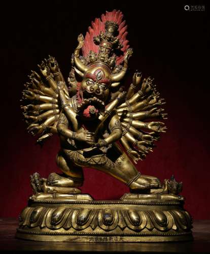 CHINESE GILT BRONZE BUDDHA STATUE