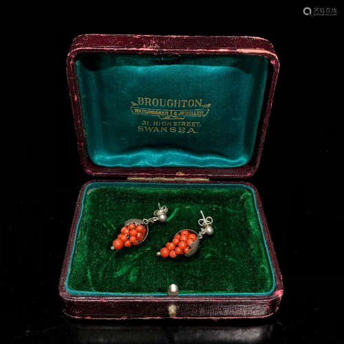 EUROPEAN CORAL EARRINGS