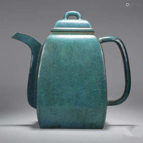 CHINESE LU JUN GLAZED PURPLE CLAY TEAPOT