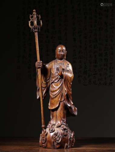 CHINESE HUANGHUALI ARHAT STATUE