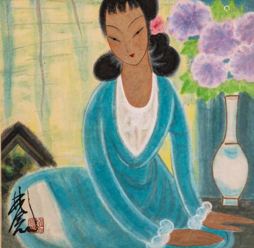 CHINESE PAINTING AND CALLIGRAPHY, GIRL