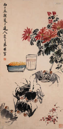 CHINESE PAINTING AND CALLIGRAPHY, CRABS