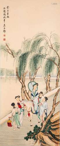 CHINESE PAINTING AND CALLIGRAPHY, LADIES AND SERVANTS