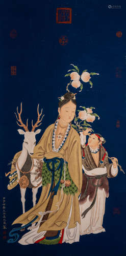 CHINESE PAINTING AND CALLIGRAPHY, AUSPICIOUS WOMEN
