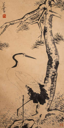 CHINESE PAINTING AND CALLIGRAPHY, RED-CROWNED CRANES