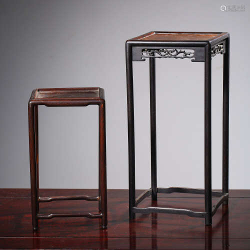 PAIR OF CHINESE ROSEWOOD FLOWER STANDS