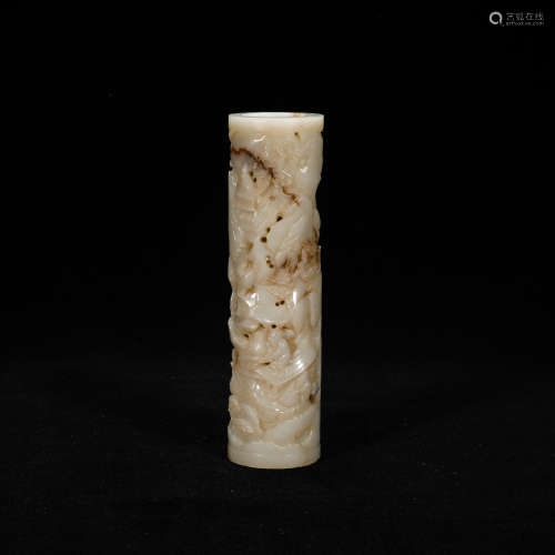 CHINESE HETIAN JADE INCENSE TUBE