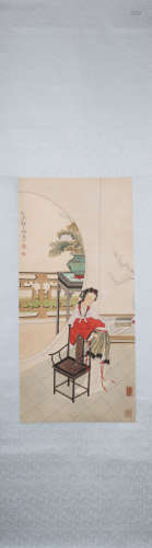 A Chinese Figures Painting, Hu Xigui Mark