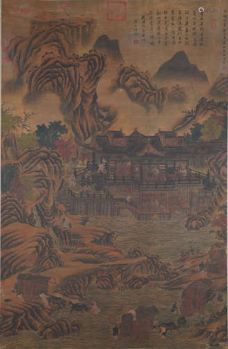 A Chinese Landscape Painting Scroll, Zhao Mengfu Mark