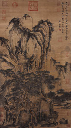 A Chinese Landscape Painting Scroll, Tang Yin Mark