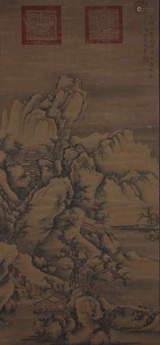 A Chinese Landscape Painting Scroll, Li Cheng Mark