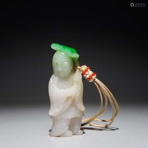 A Jadeite Boy Pendant