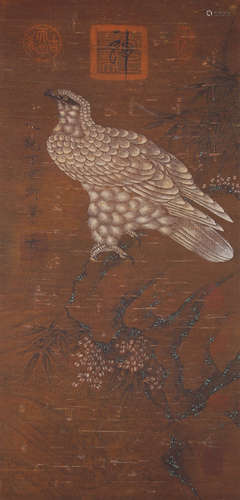 A Chinese Eagle Painting Scroll, Emperor Song Huizong Mark