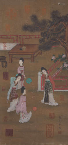 A Chinese Figures Painting, Zhao Guangfu Mark