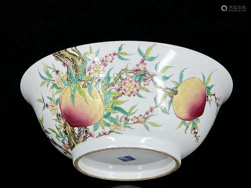 A Famille Rose Peach Patttern Porcelain Bowl