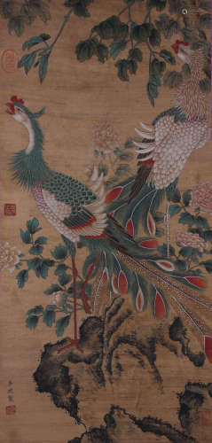 A Chinese Flower&bird Painting Scroll, Li Di Mark