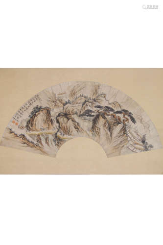 A Chinese Landscape Painting, Dong Bangda Mark