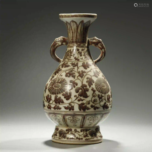 ANCIENT CHINESE,COPPER-RED GLAZED VASE