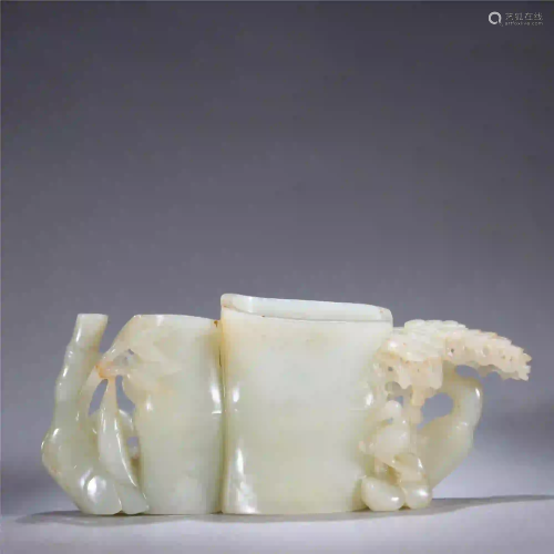 CHINESE HETIAN JADE BRUSH POT