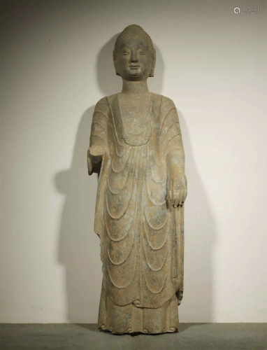 OLD CHINESE,STONE CARVING BUDDHA STATUE