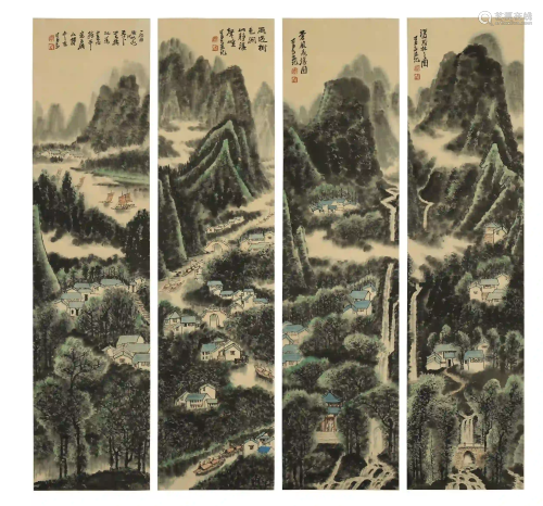 LI KERAN,A GROP OF CHINESE PAINTING AND CALLIGRAPHY