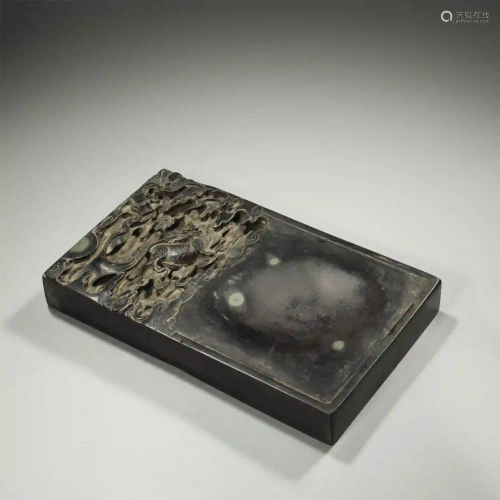 CHINESE STONE CARVED INKSTONE