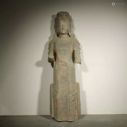 OLD CHINESE,STONE CARVING BUDDHA STATUE