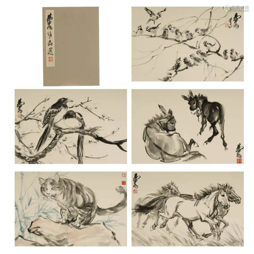 HUANG ZHOU,CHINESE PAINTING AND CALLIGRAPHY ALBUM
