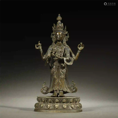 CHINESE ALLOY COPPER BUDDHA STATUE