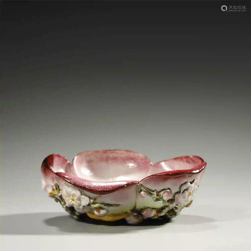 CHINESE FAMILLE-ROSE PORCELAIN BRUSH WASHER