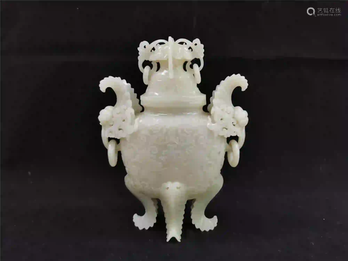 CHINESE WHITE JADE CARVED 