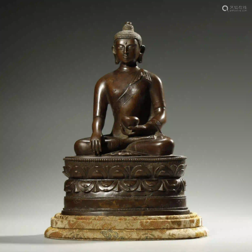 TIBETAN ALLOY COPPER BUDDHA STATUE