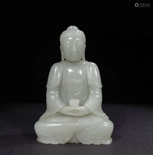 chinese white jade buddha