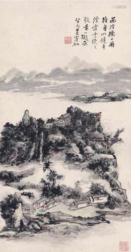 黄宾虹（1865～1955） 西泠雨后图 设色纸本 立轴