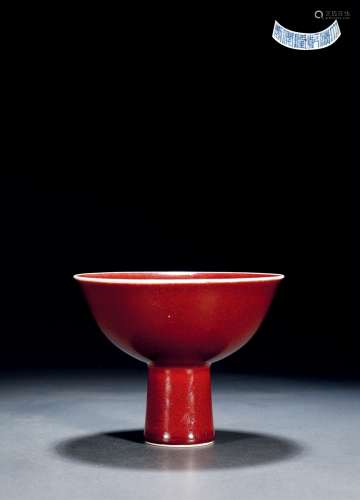 清乾隆·霁红釉高足碗
