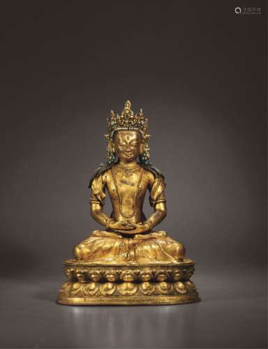 17世纪•铜鎏金无量寿佛坐像