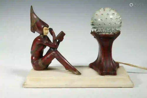 GERDA GERDAGO (1906-2004) DESIGN ART DECO FIGURAL LAMP