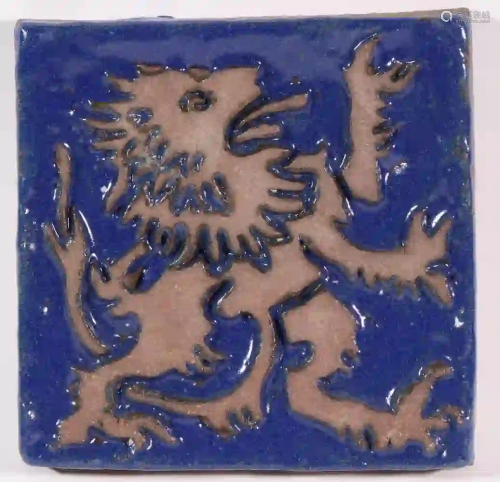 AMERICAN ENCAUSTIC LION RAMPANT ART TILE