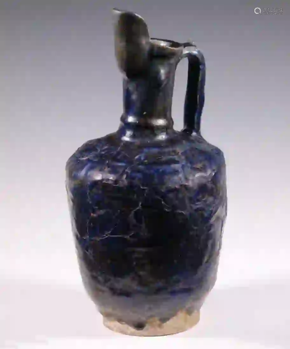 ANCIENT PERSIAN GLAZED POTTERY EWER