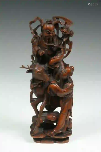 CHINESE CARVED WOODEN FIGURE