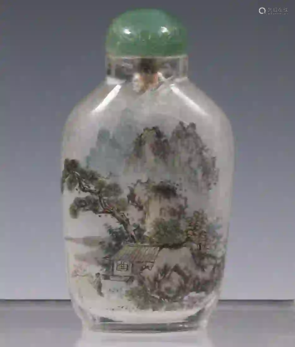 CHINESE REVERSE GLASS PAINTED SNUFF BOTTLE