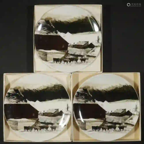 (4) ANDREW WYETH FOR GEORG JENSEN PORCELAIN PLATES