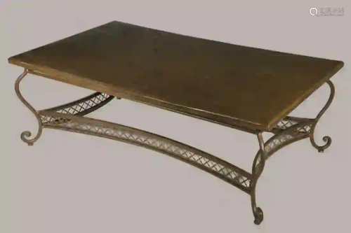 RESIN TOP/METAL BASE CONTEMPORARY COFFEE TABLE