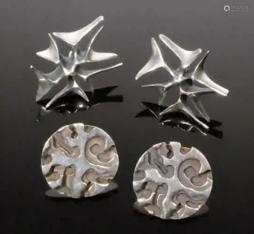 (2 PRS) STERLING EARRINGS BY RONALD HAYES PEARSON