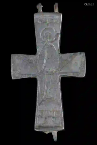 16TH C. GREEK ORTHODOX BRONZE CROSS PENDANT